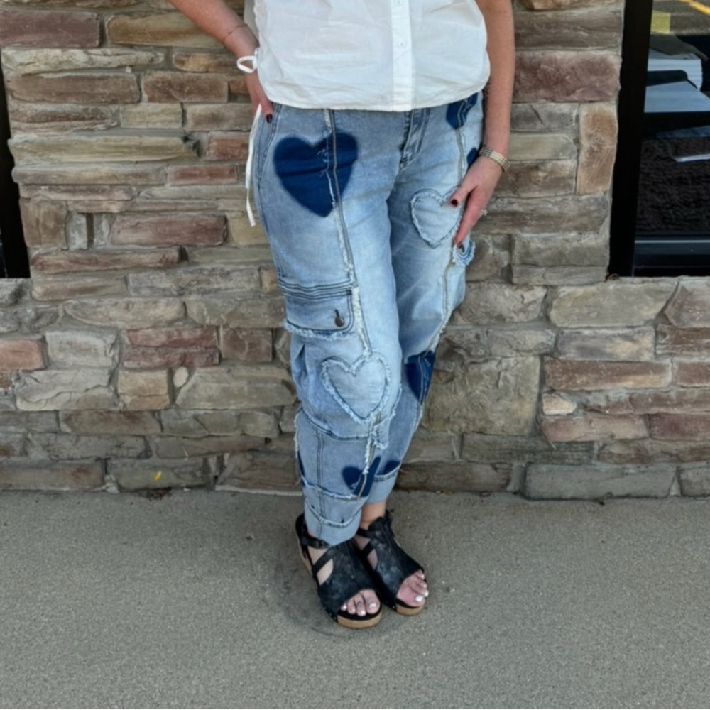 Oli & Hali Blue Heart Boyfriend Jeans